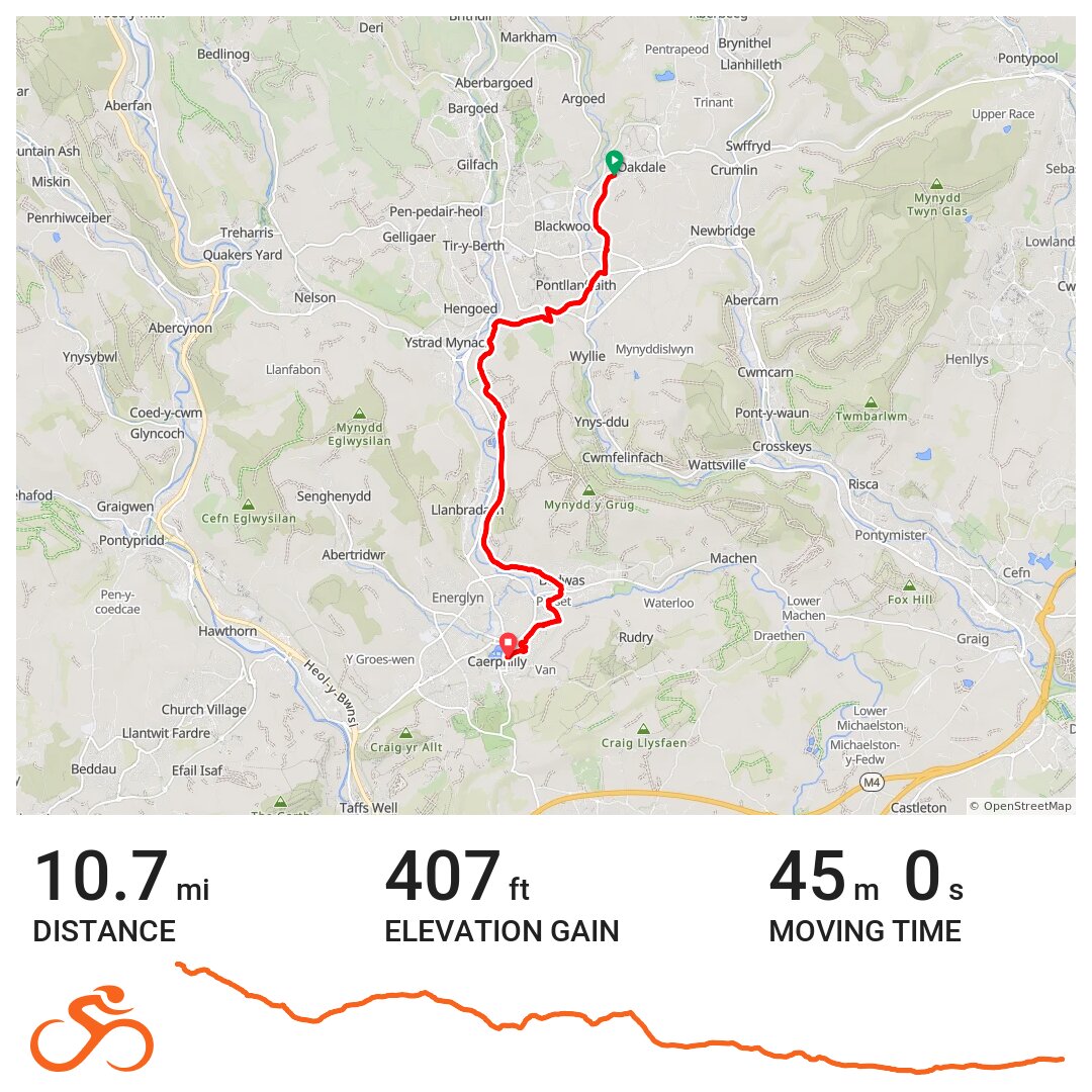 Oakdale to Caerphilly Visitor Centre · Ride with GPS