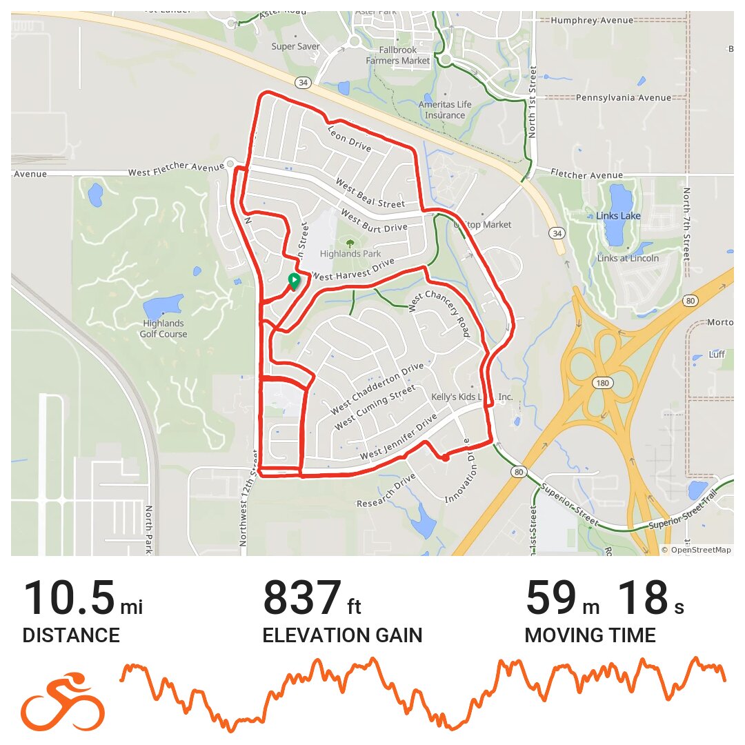 Highlands Bike Path A bike ride in Lincoln, NE