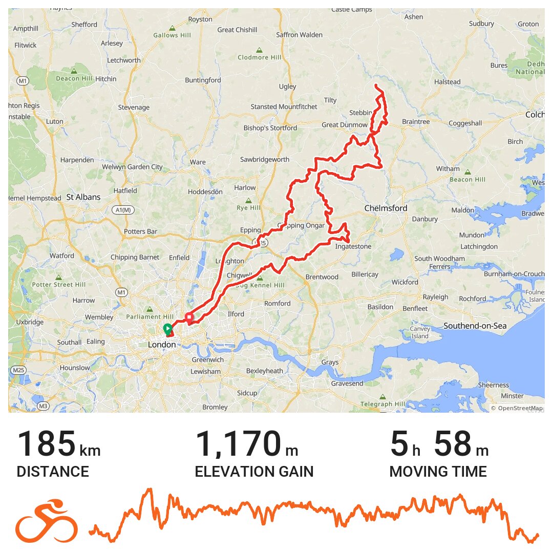 Condor Essex route (115m) A bike ride in London Borough of Camden