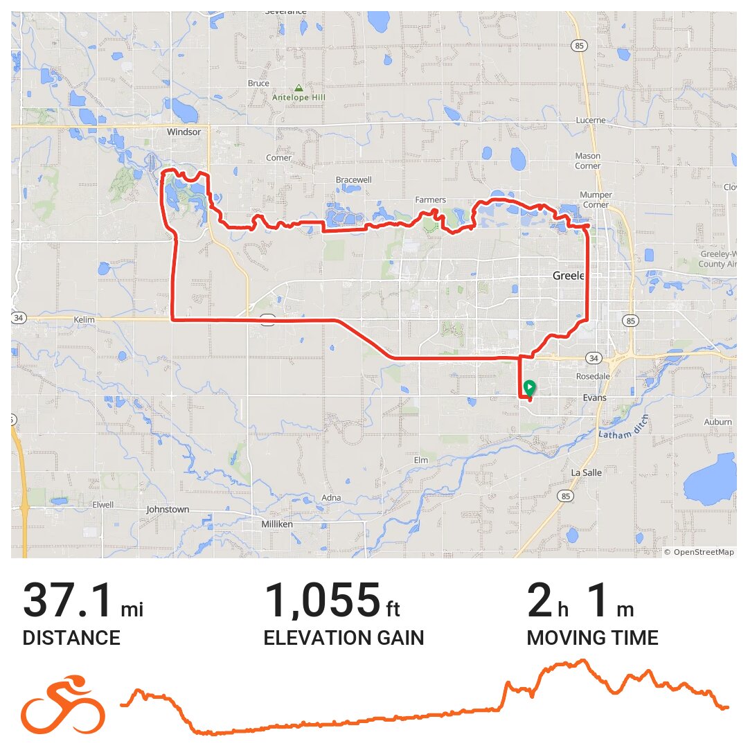 Poudre trail Windsor ride · Ride with GPS