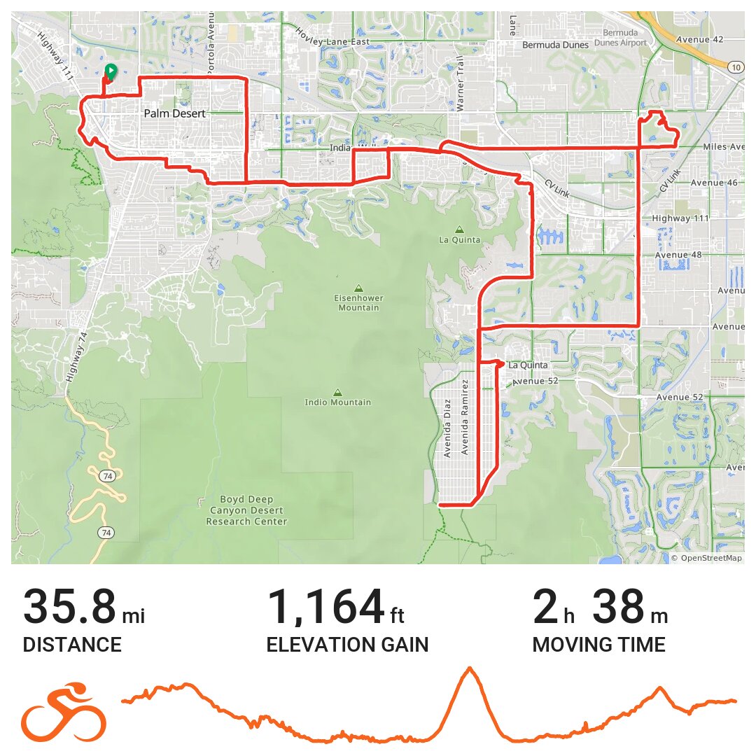 Indio La Quinta Cove and Old Town Coffee A bike ride in Rancho Mirage, CA