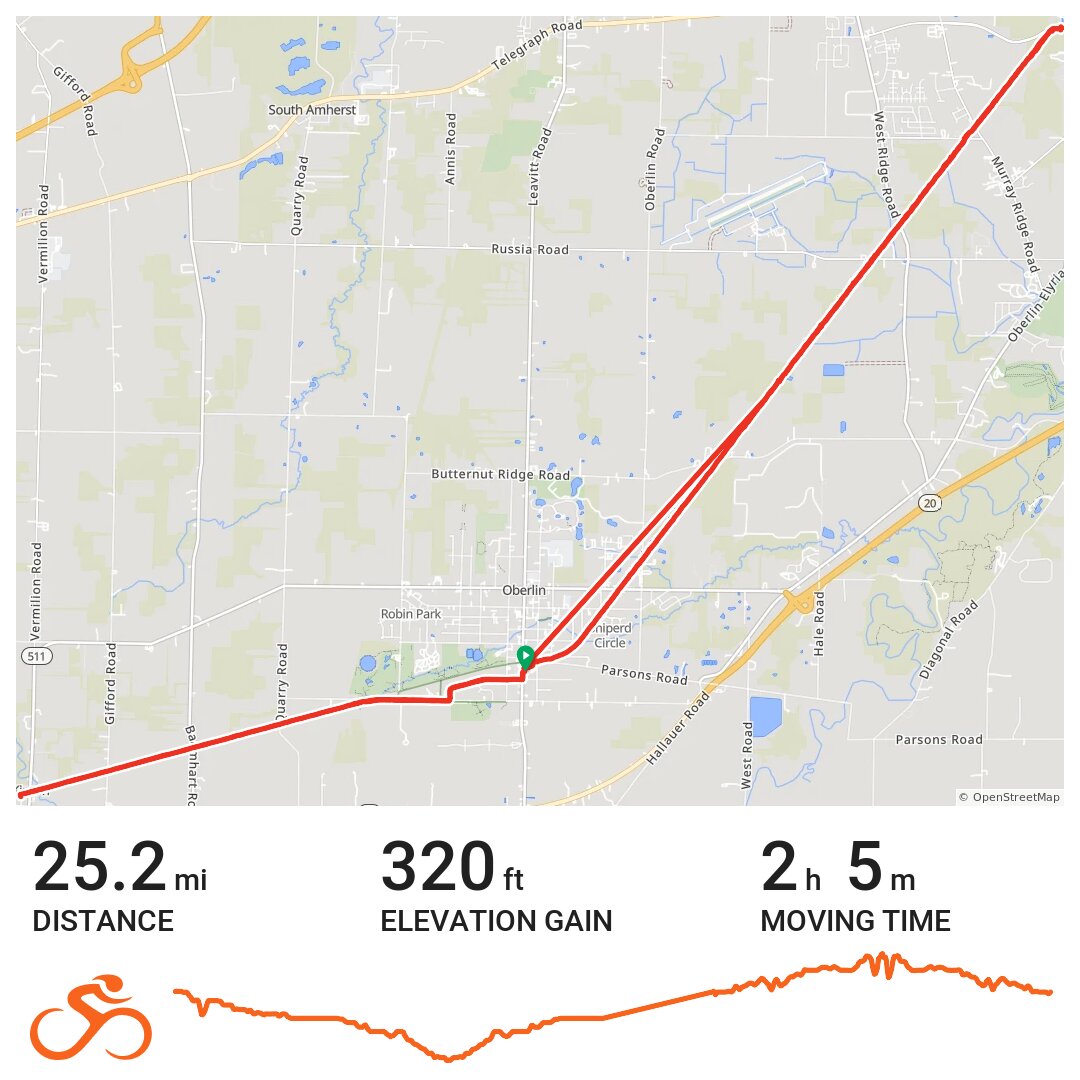 My trail A bike ride in Oberlin, OH