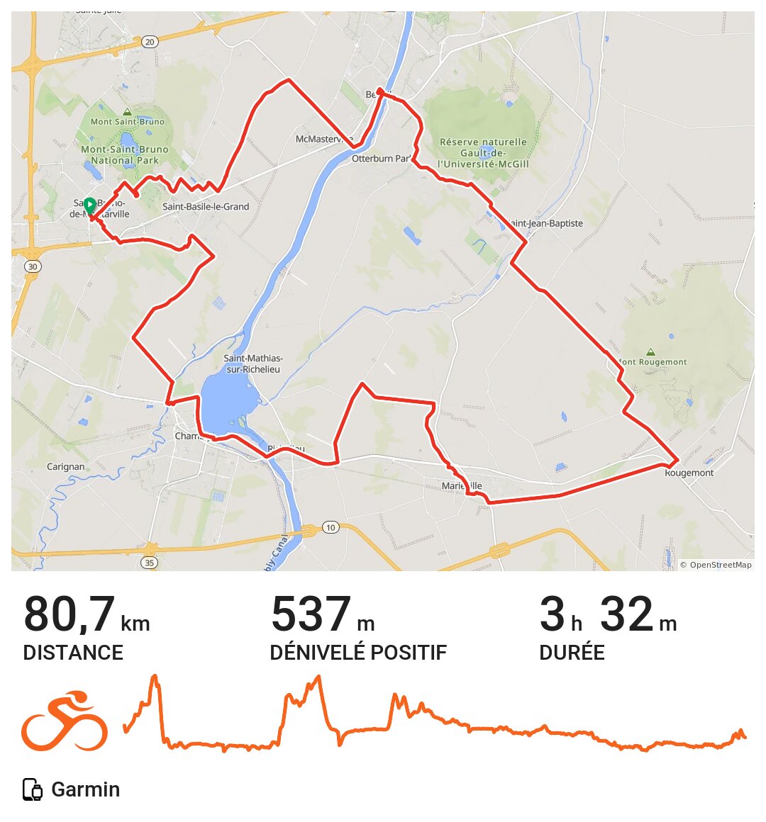 16/05/19 A bike ride in StBrunodeMontarville, Québec