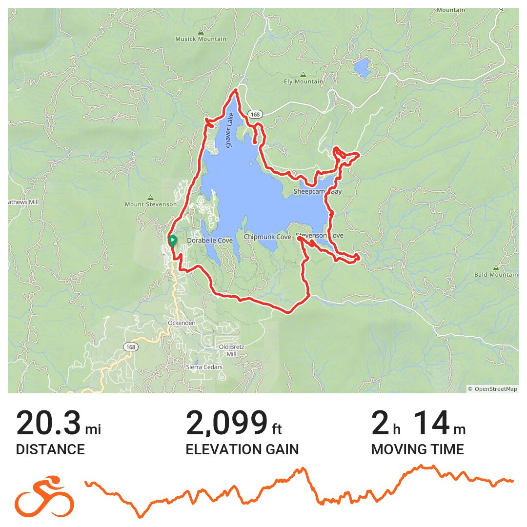 Shaver lake · Ride with GPS