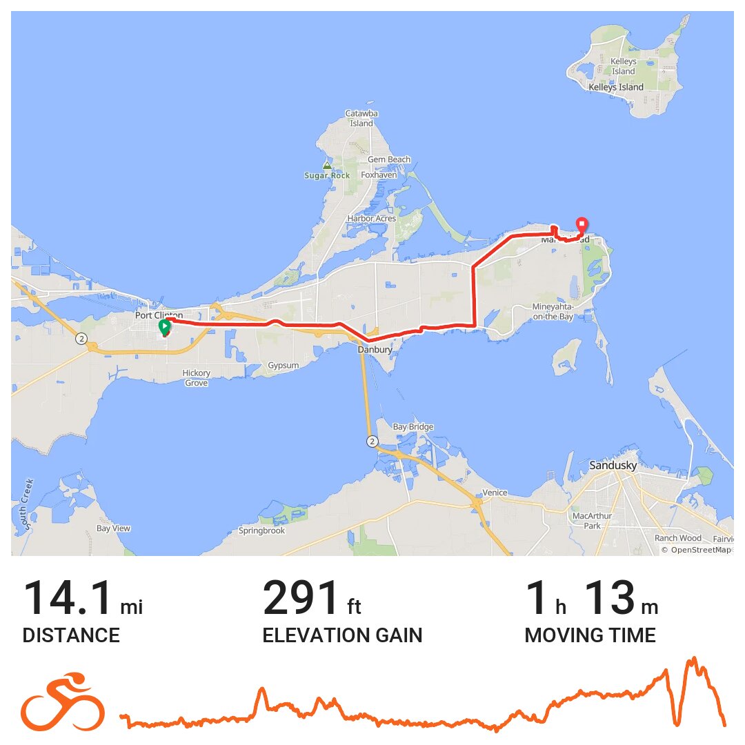 Port Clinton to Marblehead A bike ride in Port Clinton, OH