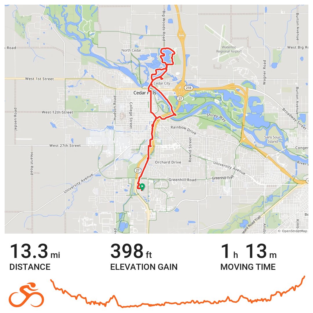 07/06/19 A bike ride in Cedar Falls, IA