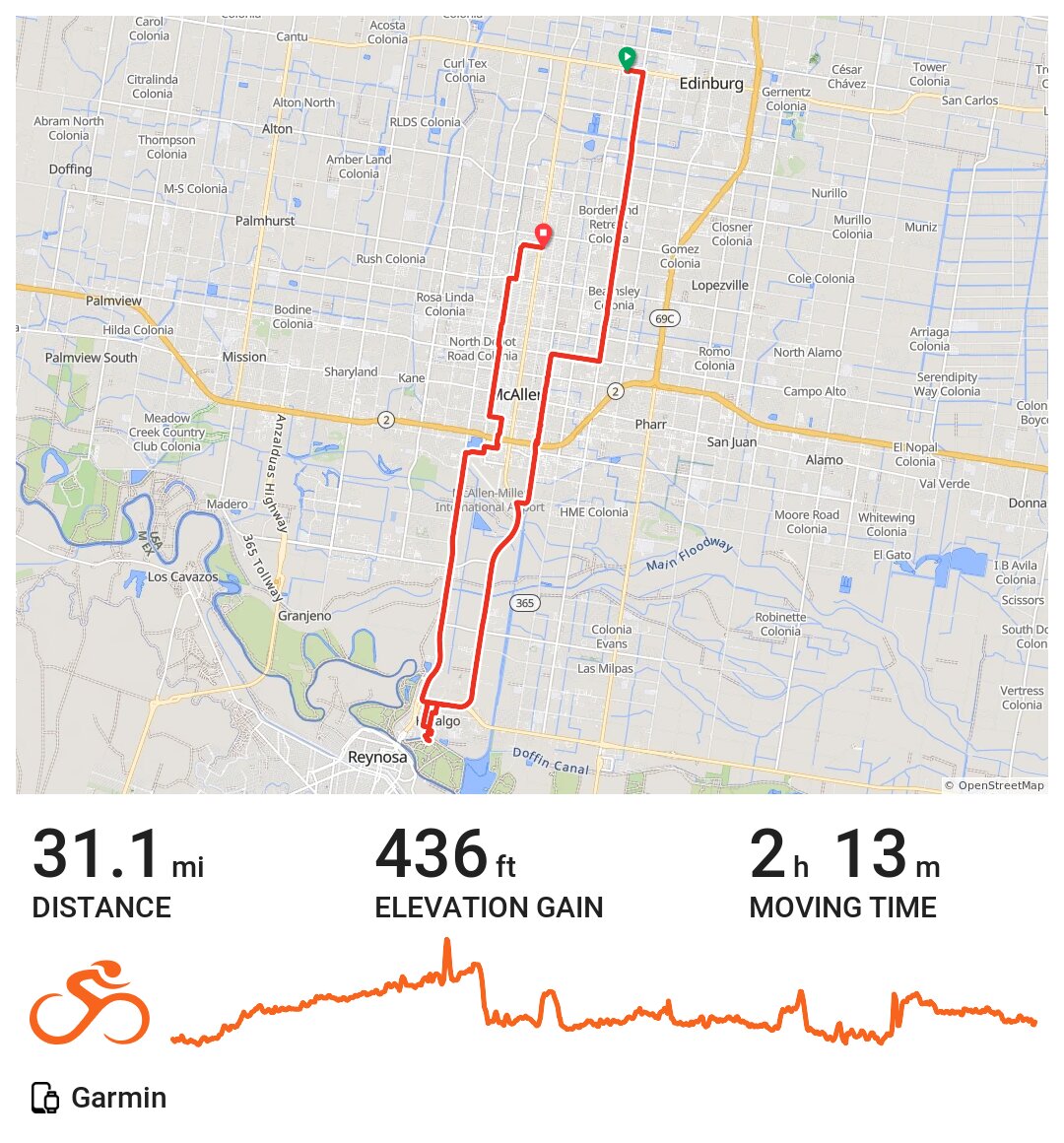 08/17/19 A bike ride in Edinburg, TX