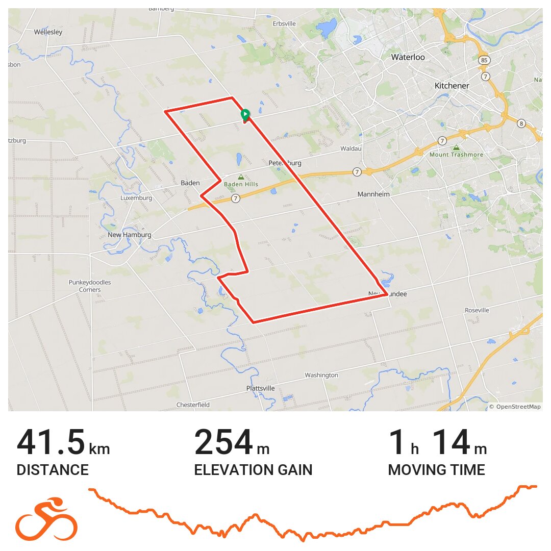 09/04/14 A bike ride in Township of Wilmot, Ontario