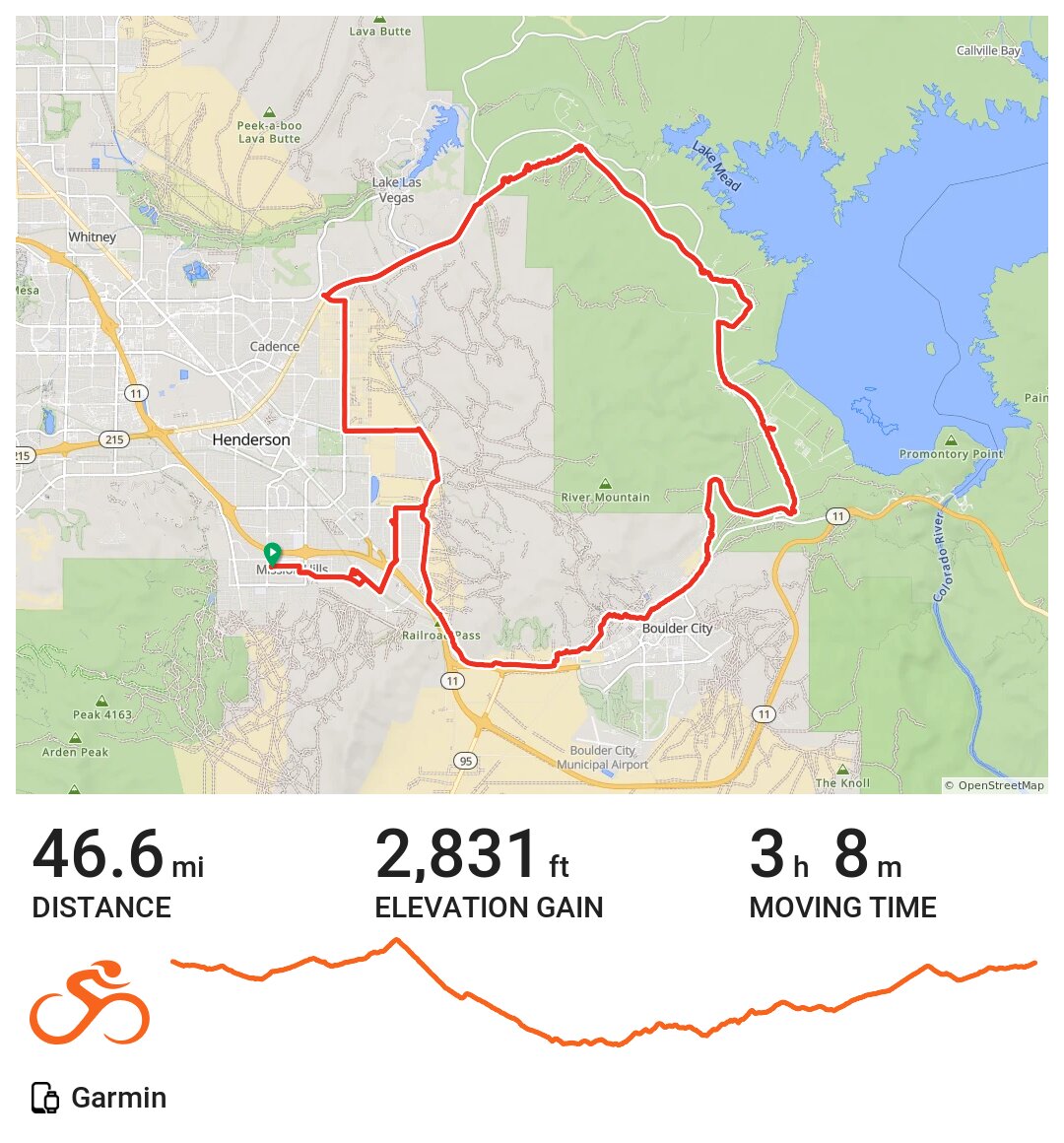 08/25/19 A bike ride in Henderson, NV