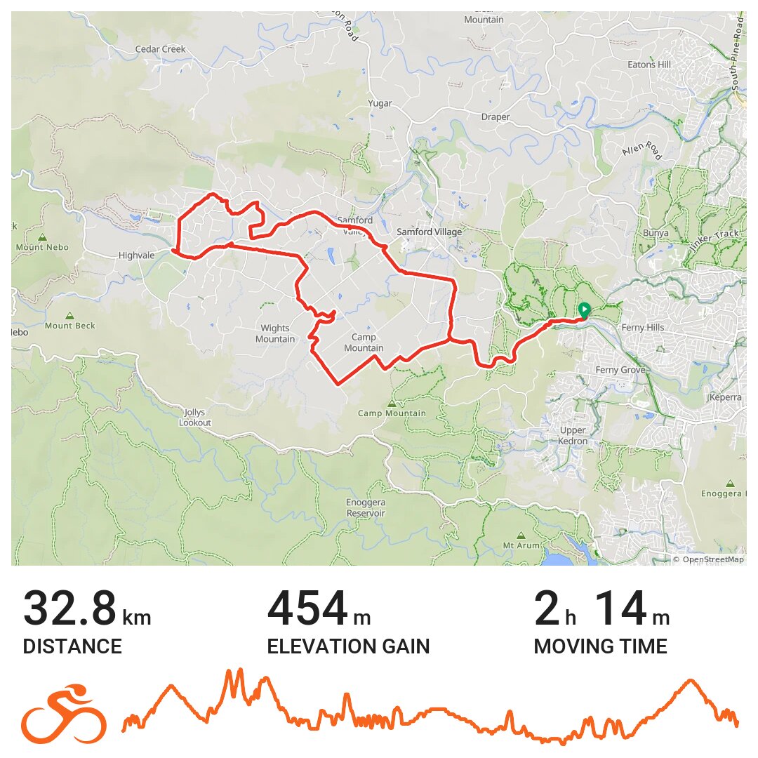 Samford Trails from Ironbark · Ride with GPS