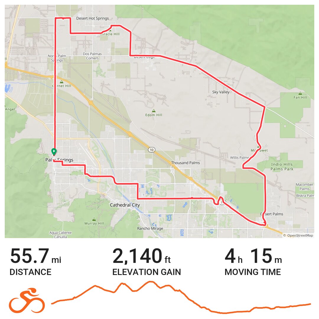 Tour De Palm Springs 56mi A bike ride in Palm Springs, CA
