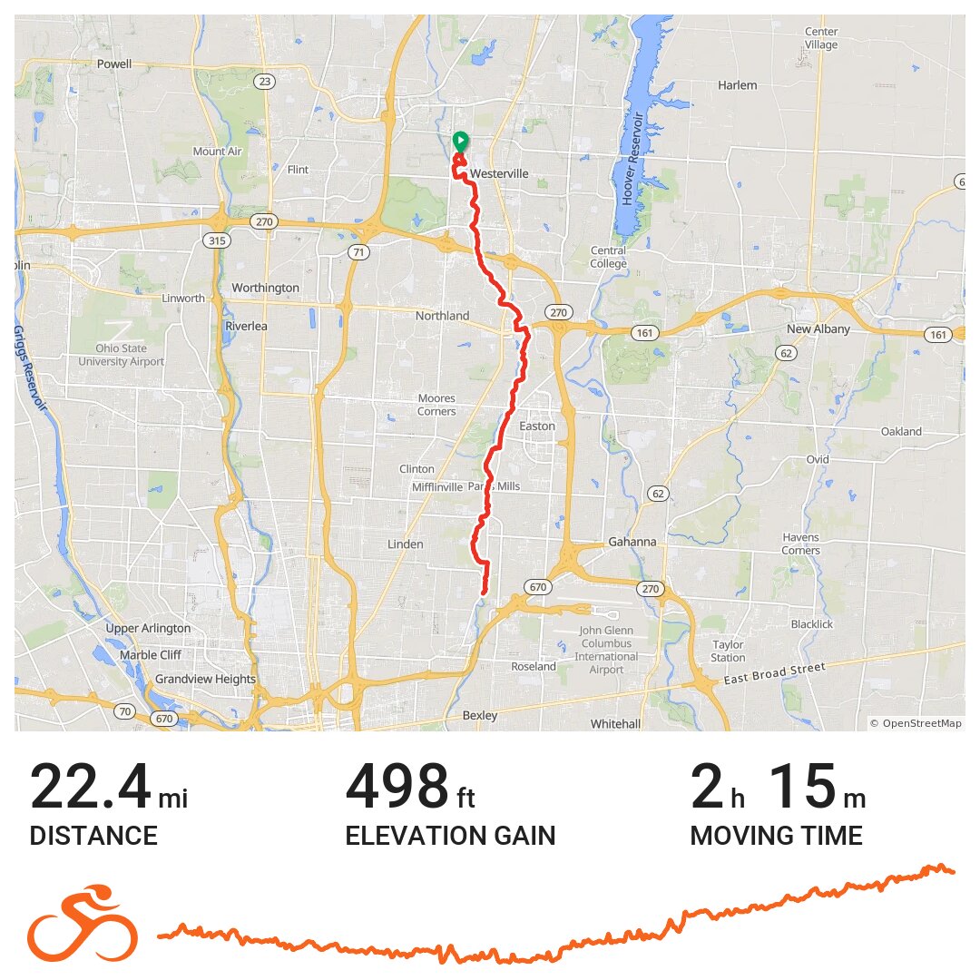 Alum Creek Trail North A bike ride in Westerville, OH