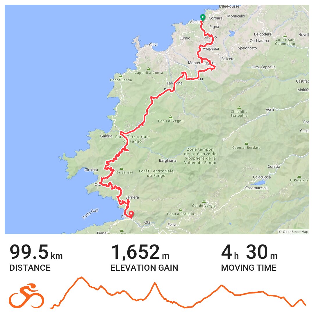 Aregno Corse Carte 08/25/14 A bike ride in Aregno, Corse
