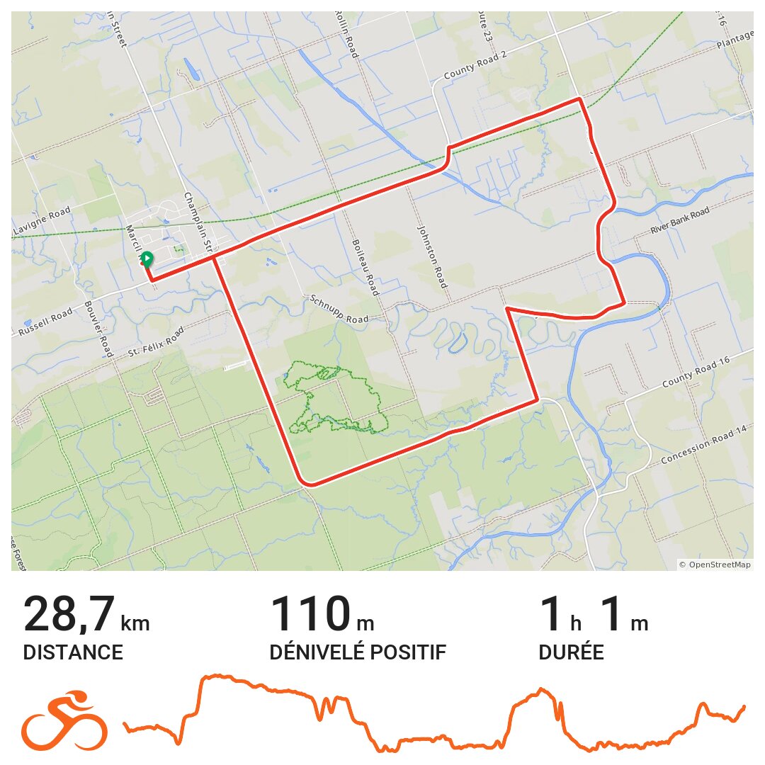 15/05/20 A bike ride in Bourget, Ontario