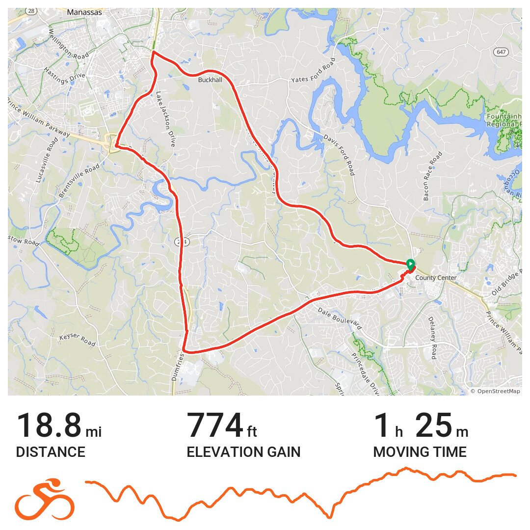Prince William Parkway Loop A bike ride in Prince William, Virginia