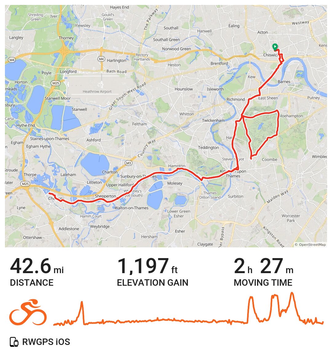 Chertsey and Richmond · Ride with GPS