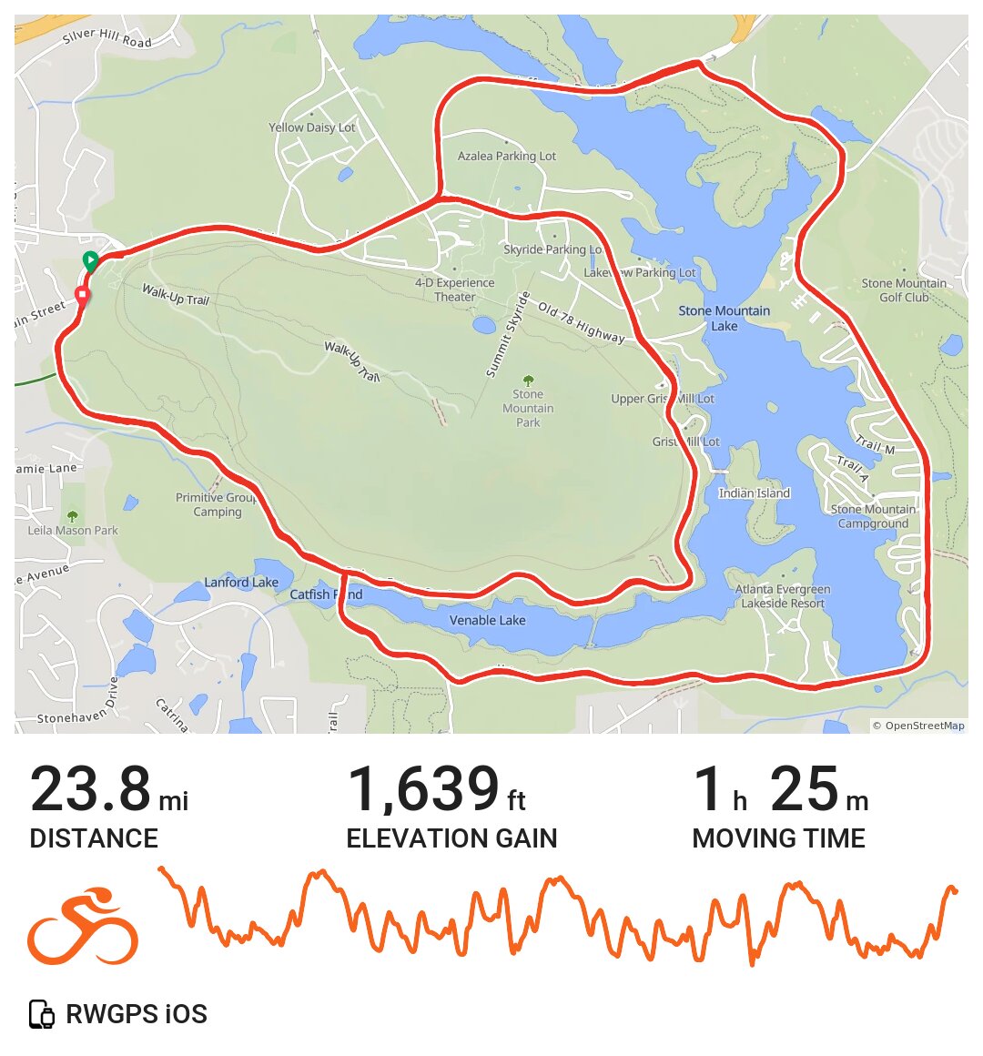 Stone Mountain AM A bike ride in Stone Mountain, GA