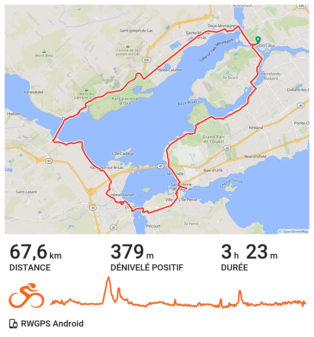 Tour lac deux montagnes A bike ride in Laval, Québec