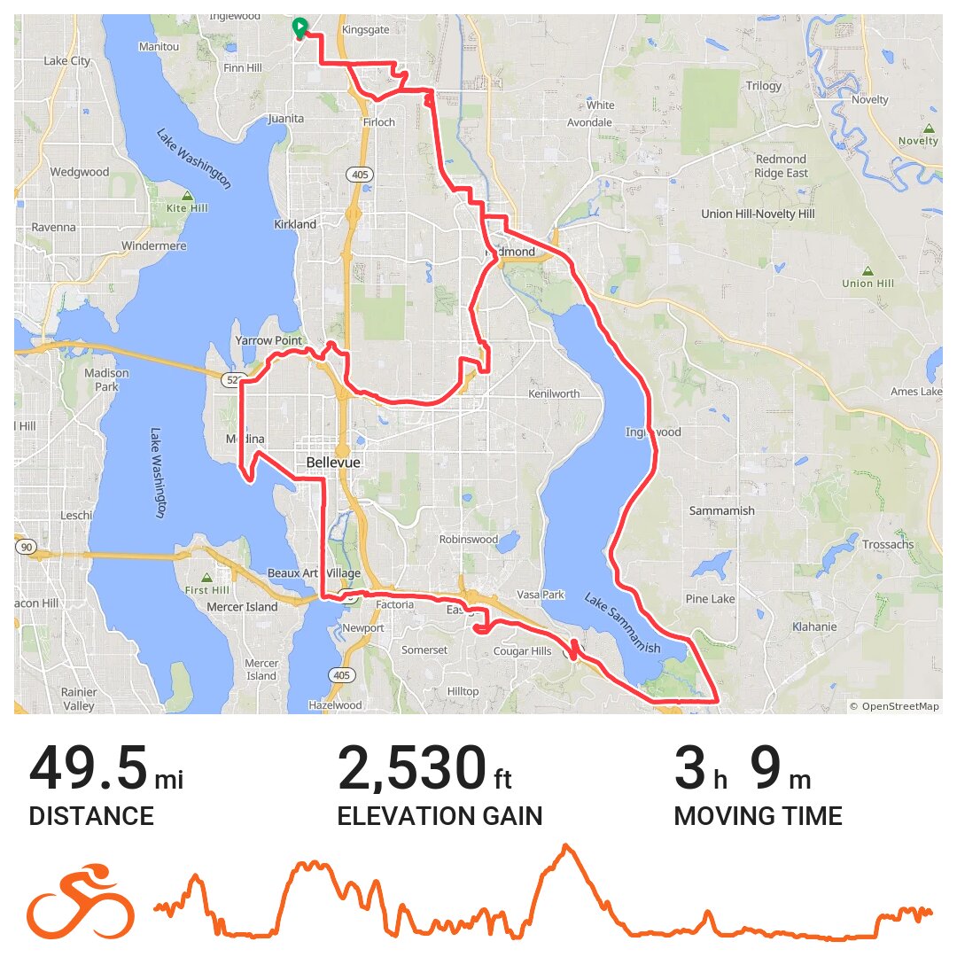 Bellevue Issaquah Redmond 50 A bike ride in Juanita, Washington