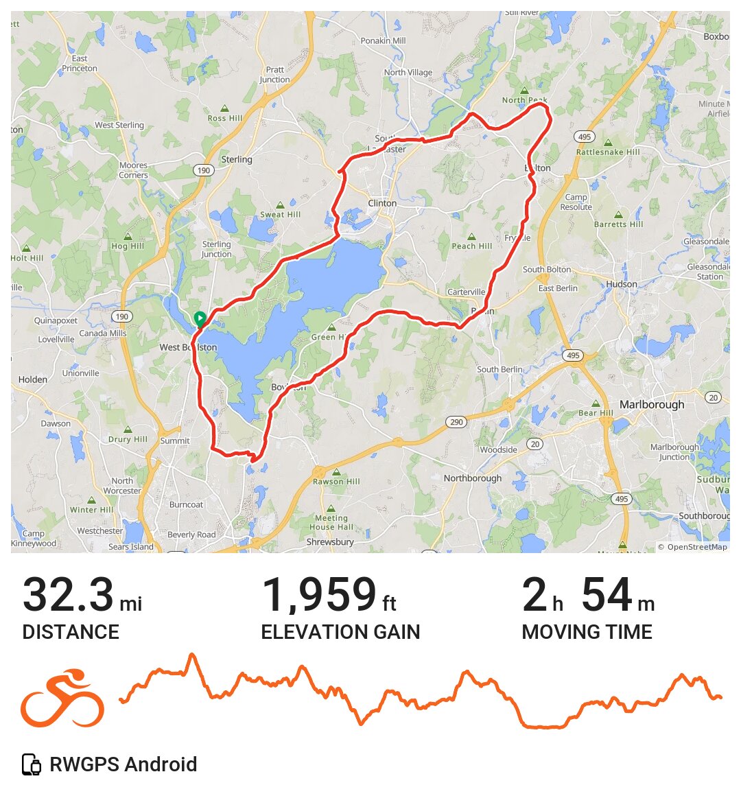 7.3FX W Boylston to Bolton Orchards A bike ride in West Boylston, MA