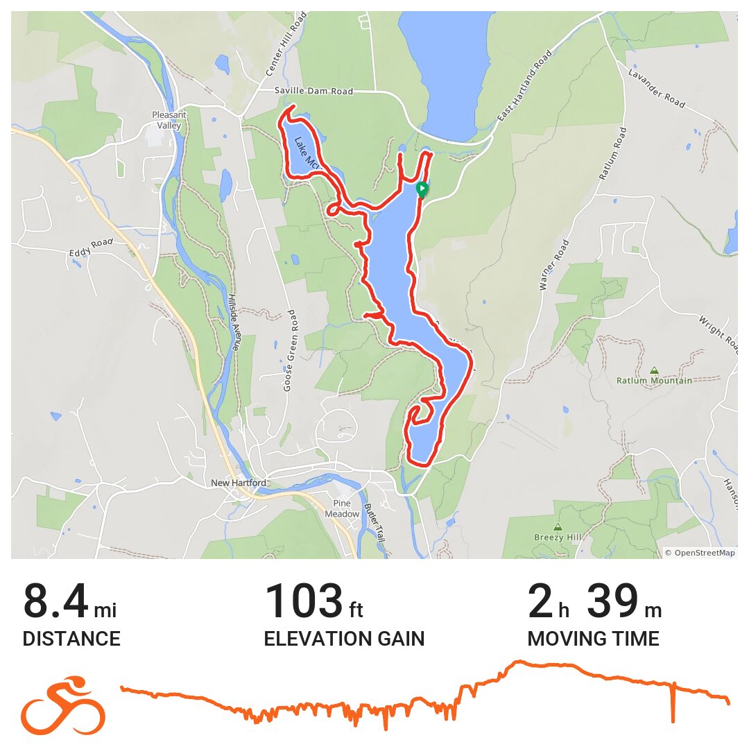 Paddle, Lake McDonough, Barkhamsted A bike ride in Litchfield County, CT