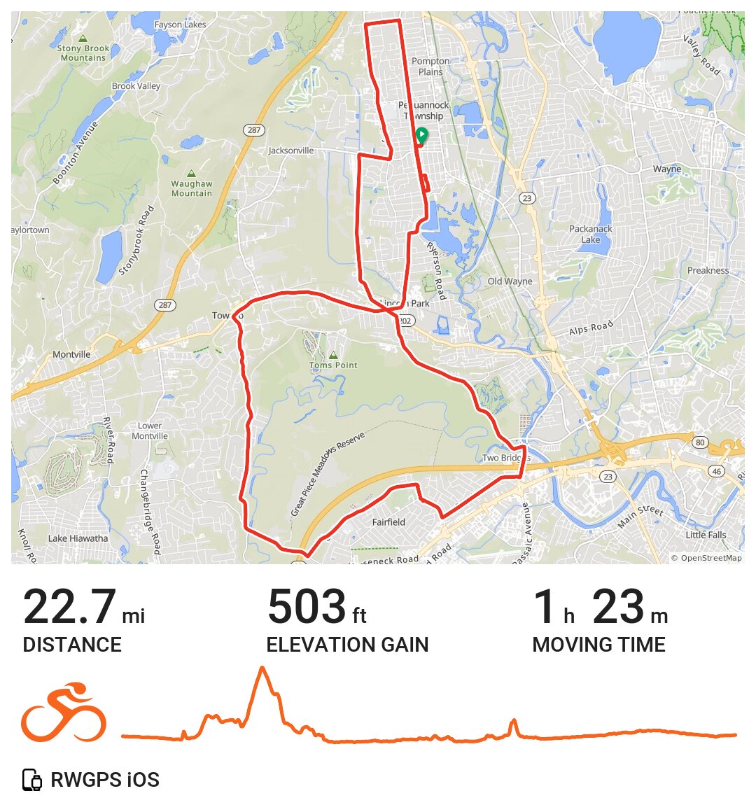 07/24/21 A bike ride in Pequannock Township, NJ