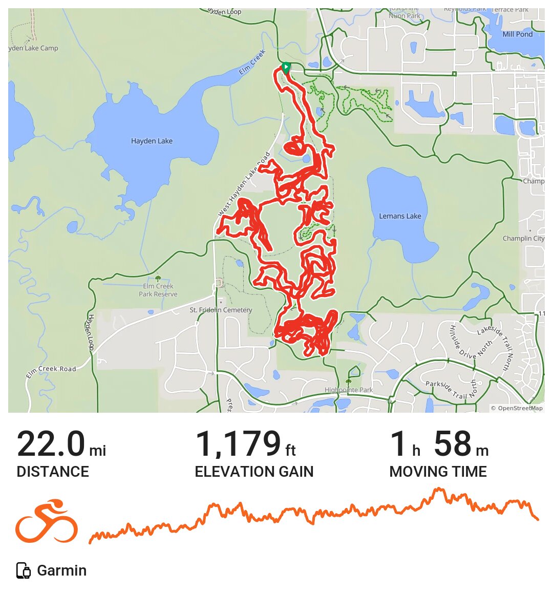 Elm Creek A bike ride in Champlin, MN