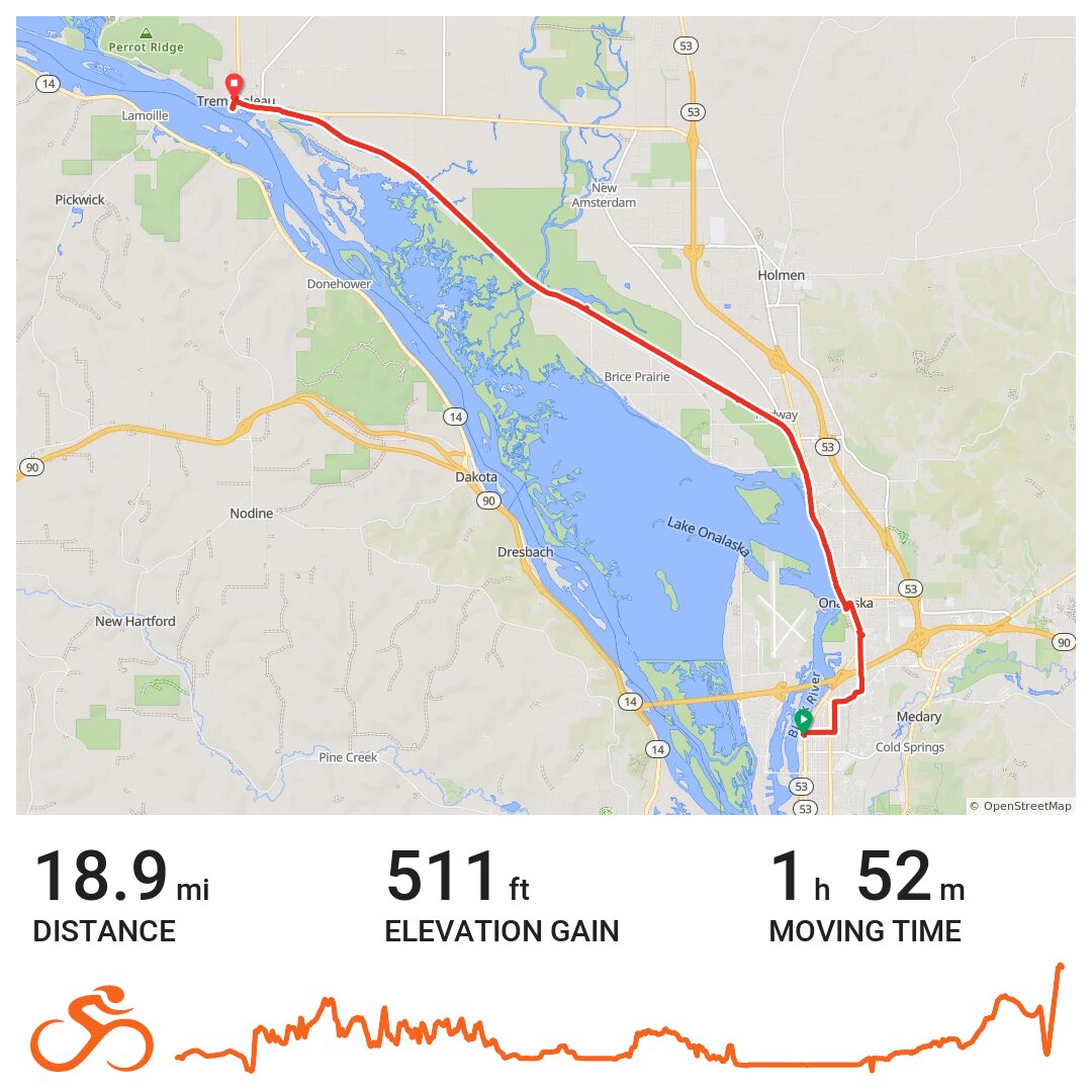 Great River State Trail A bike ride in La Crosse, WI