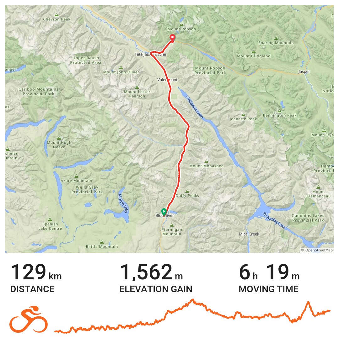 Blue River to Mount Robson A bike ride in Blue River, British Columbia