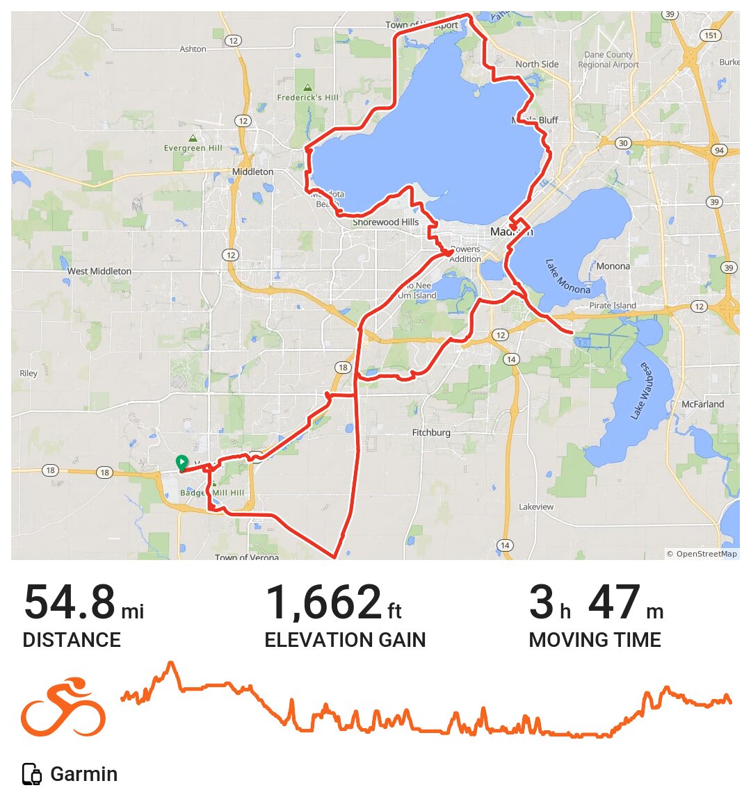 Verona Lake Mendota Loop · Ride with GPS