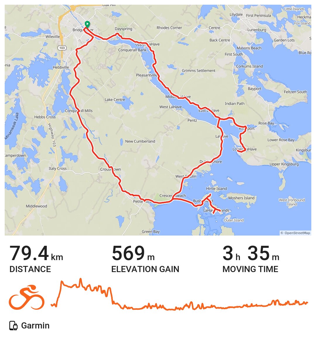 Bridgewater LaHave Islands A bike ride in Bridgewater, Nova Scotia