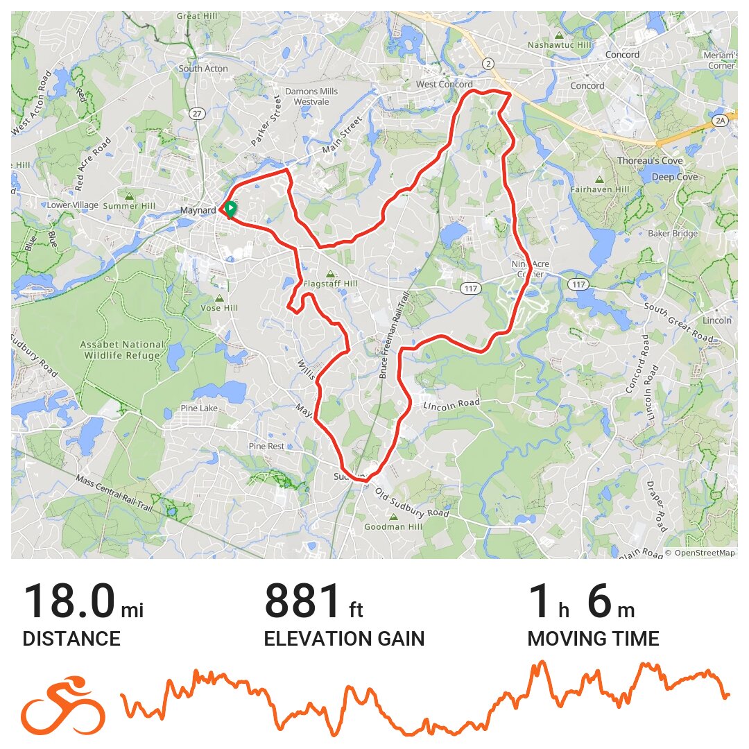 Morning Ride A bike ride in Maynard, MA