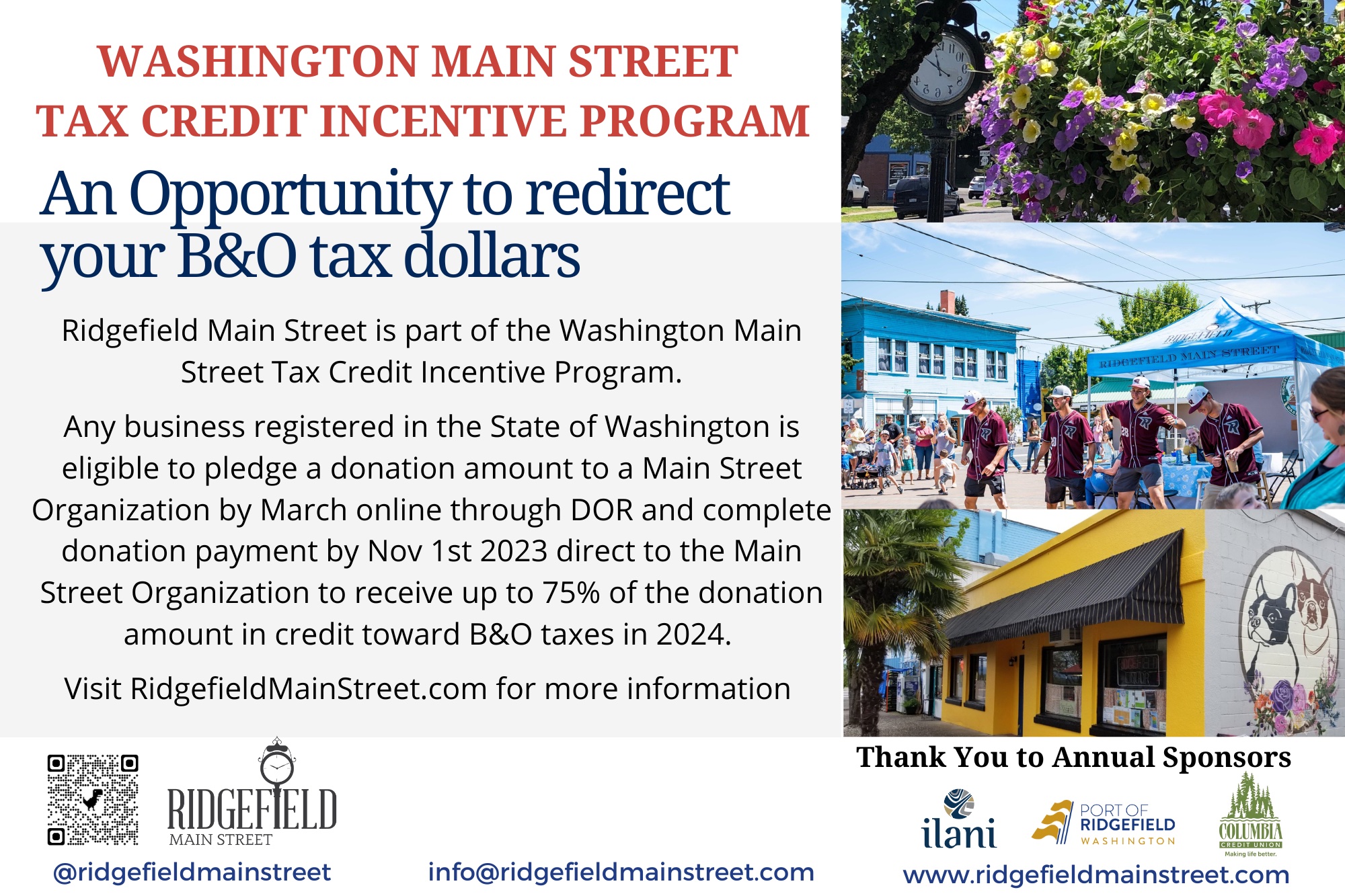 Tax Credit Program Ridgefield Main Street