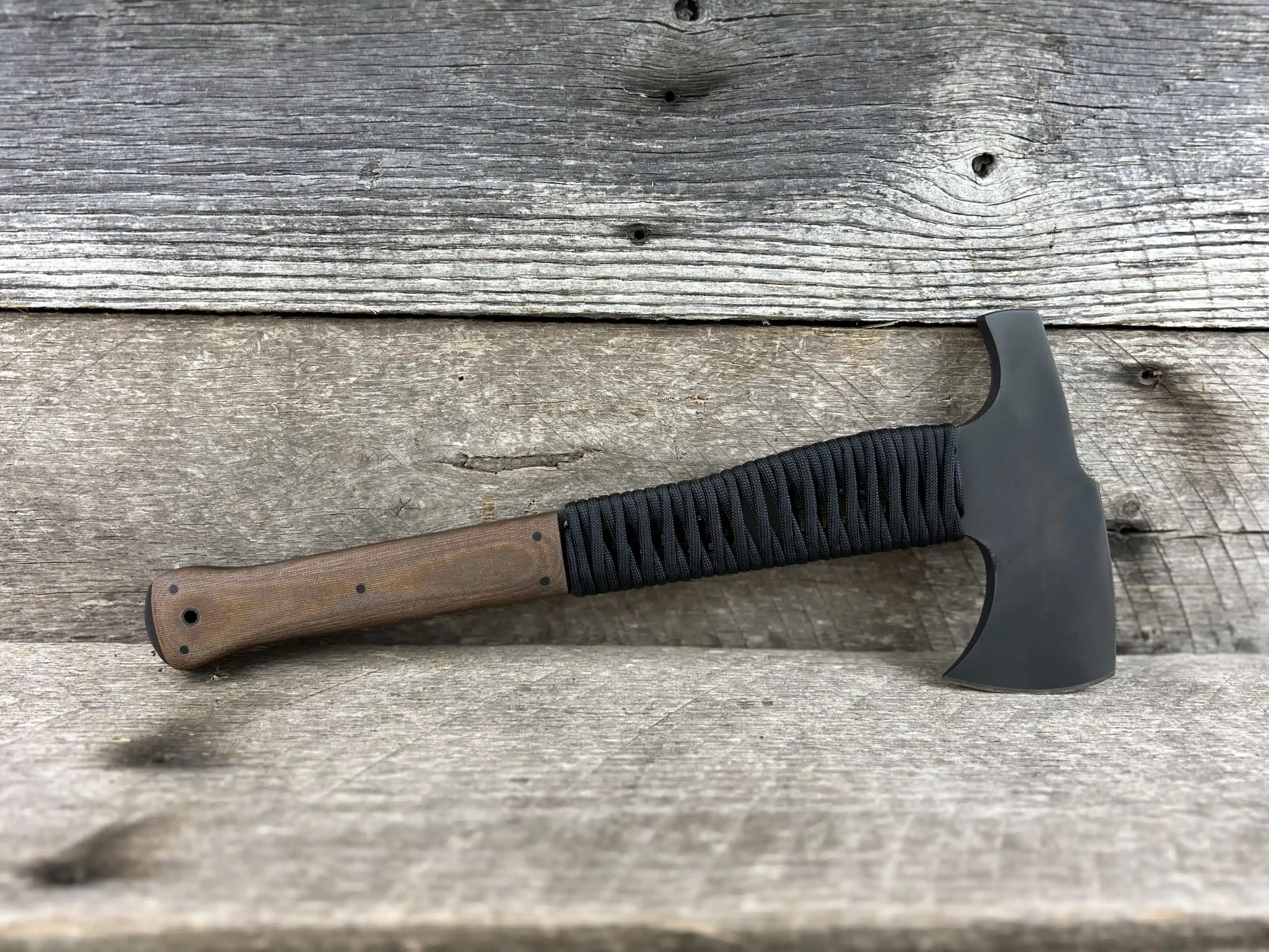 Winkler Hammer Combat Axe Tan Laminate Sculpted Corded Ridgerunner Blades