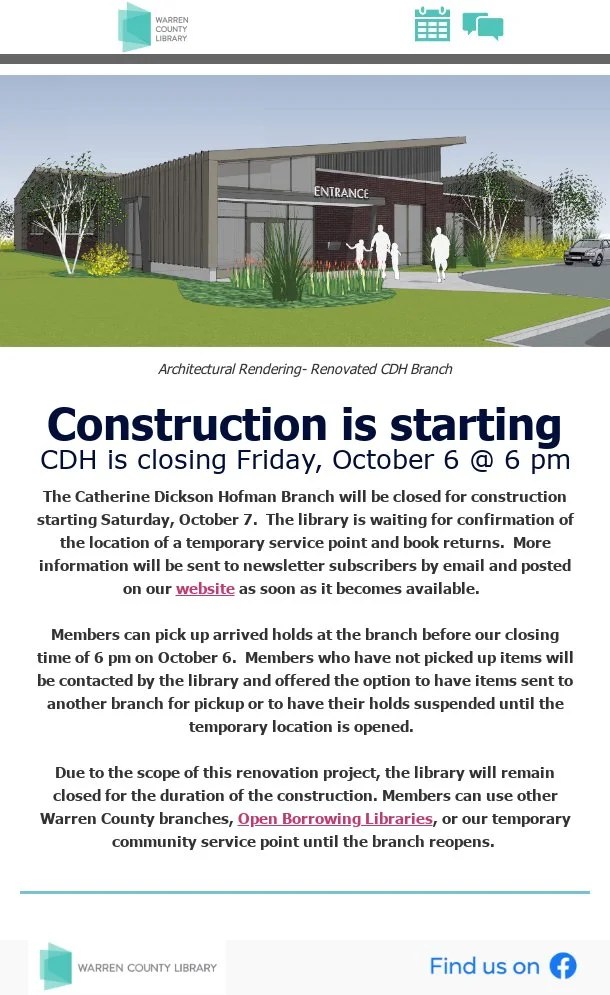 Blairstown Library will Close for Construction Oct. 7 Ridge View Echo