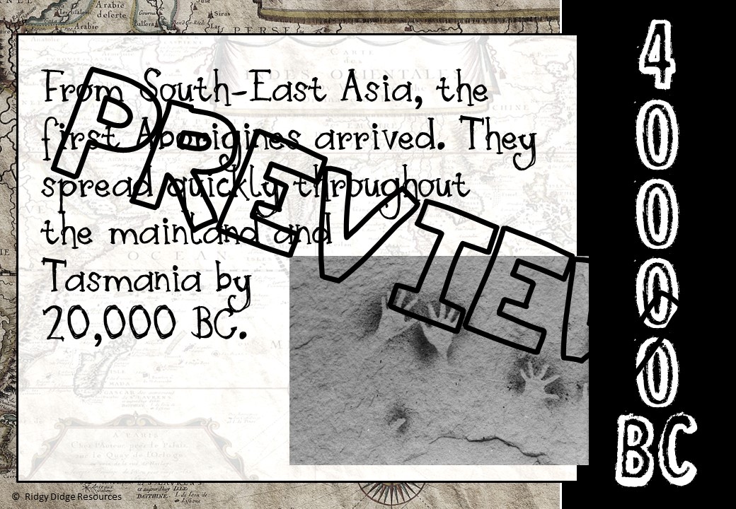 Australian Migration and Immigration Timeline Posters Ridgy Didge