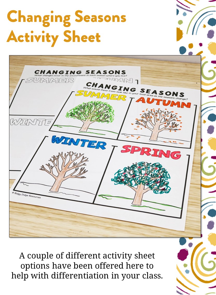 Year 1 Science Seasonal Changes Ridgy Didge Australia