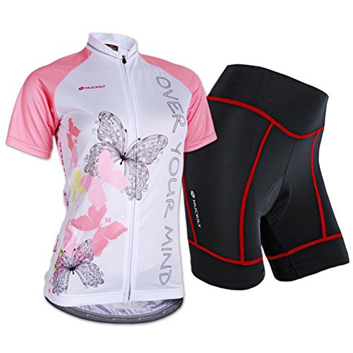 Sponeed Women's Cycle Jersey Bike Clothing Gel Padded Short Sleeve