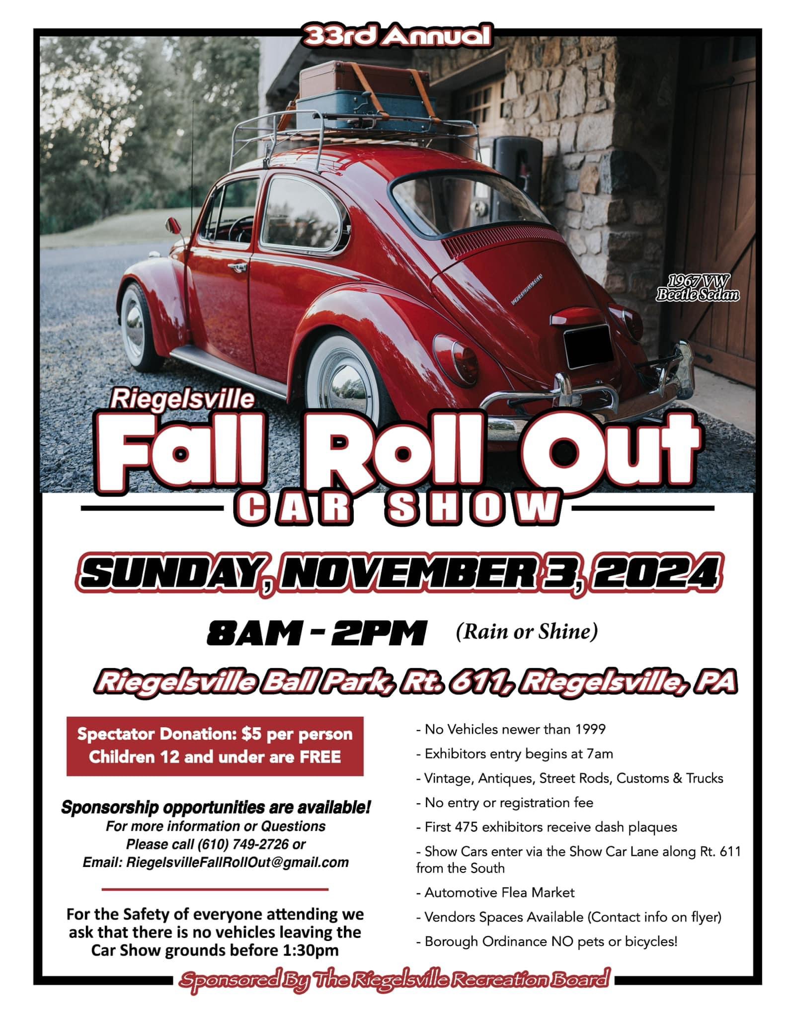 Fall Rollout Car Show Borough of Riegelsville