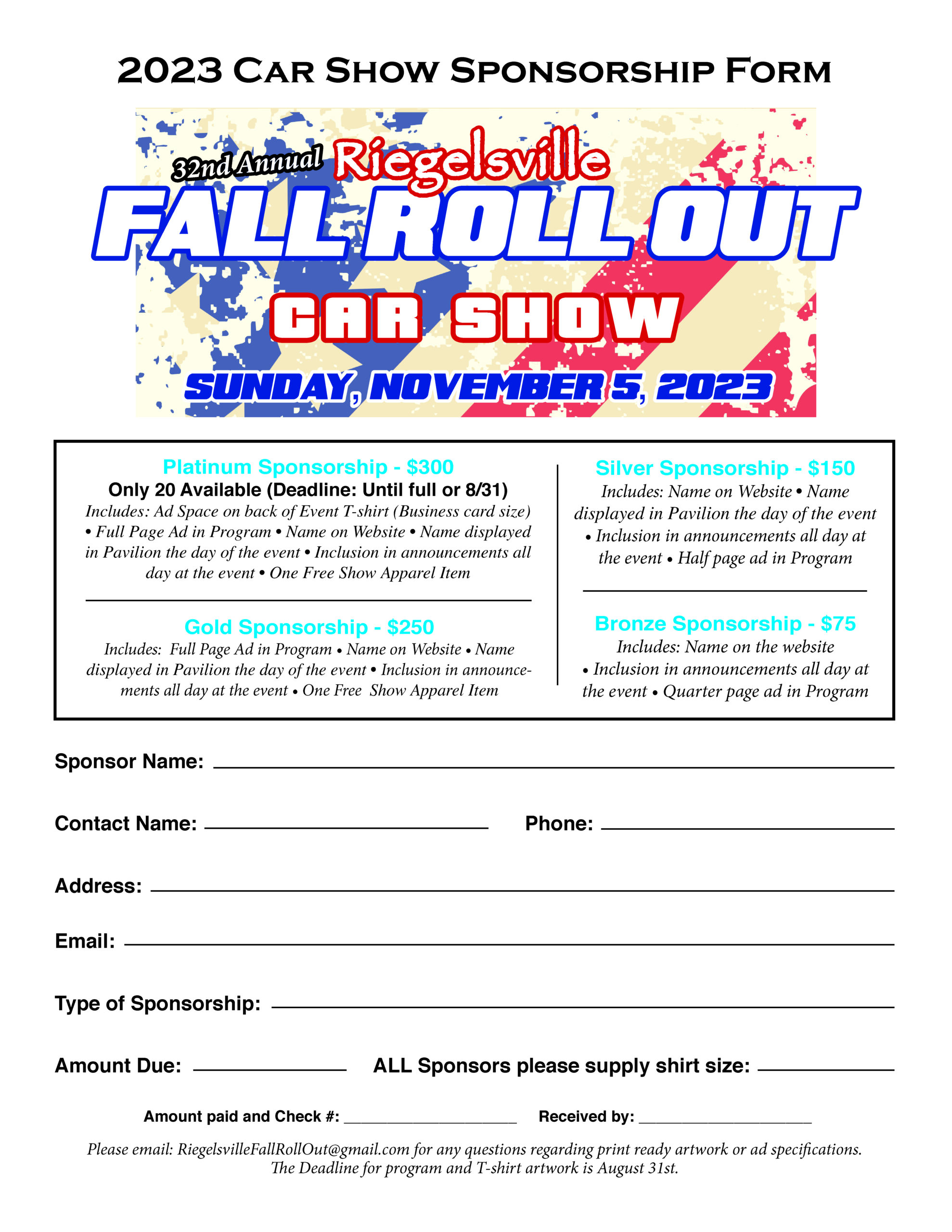 Fall Rollout Car Show Borough of Riegelsville