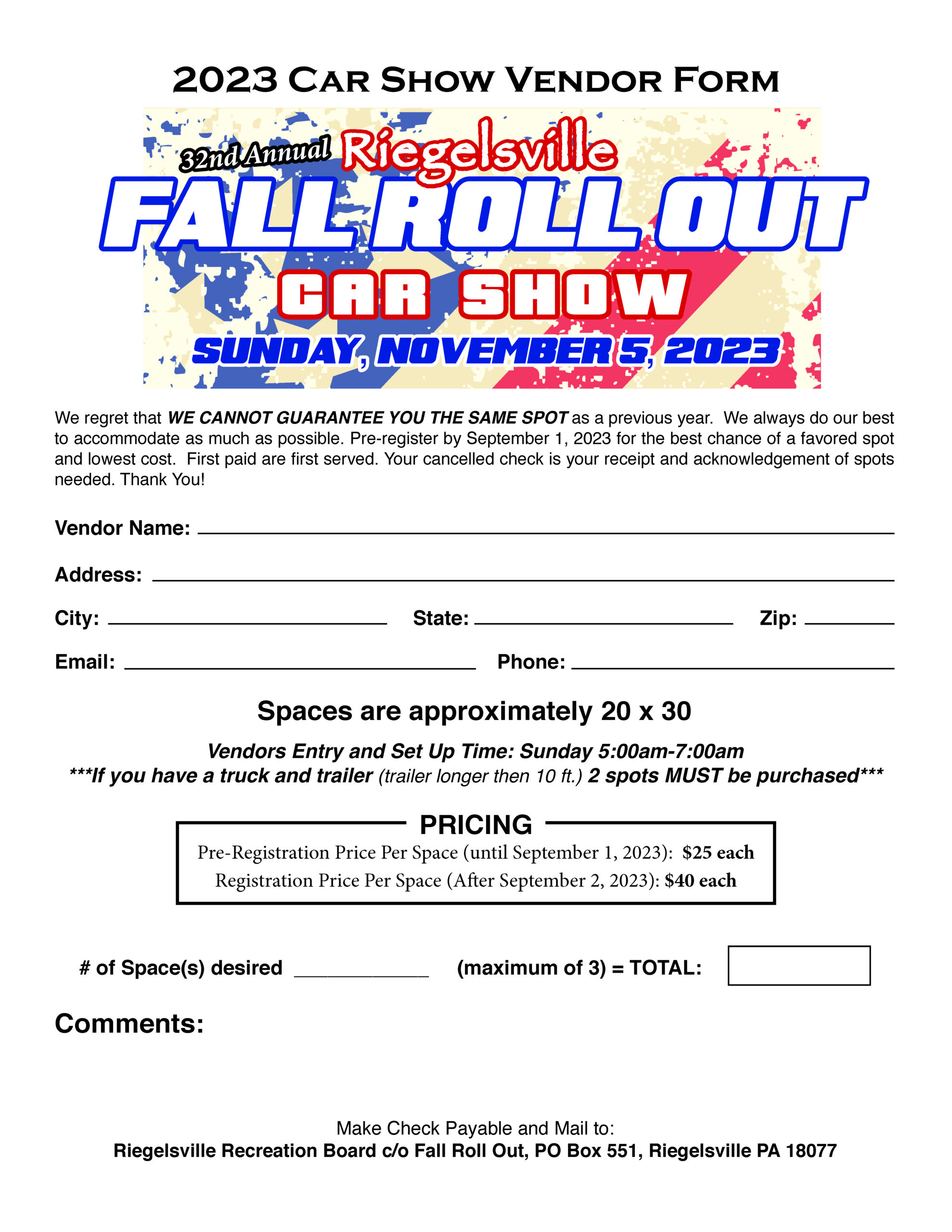 Fall Rollout Car Show Borough of Riegelsville