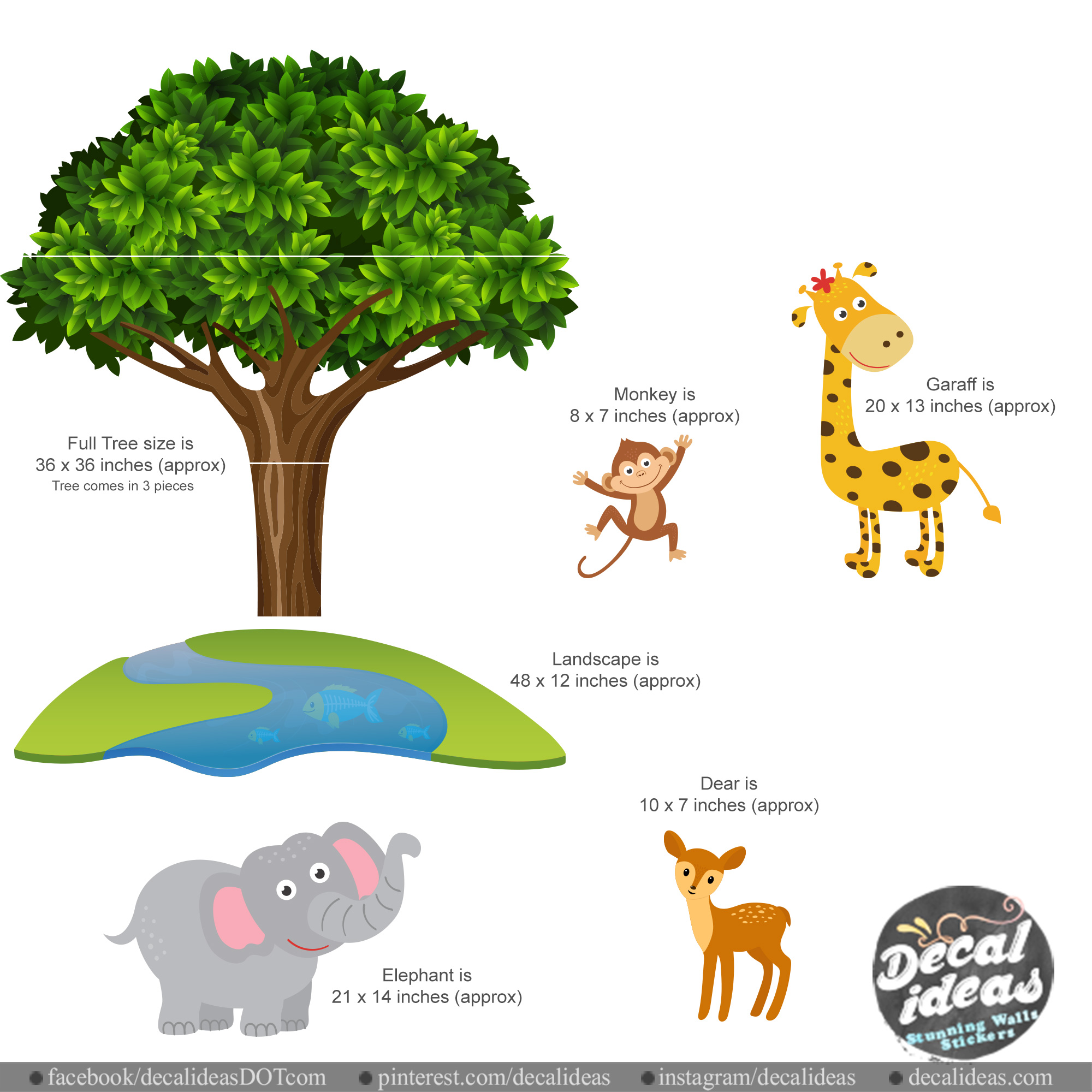 Jungle Decals for Walls Nursery Wall stickers Riffeens