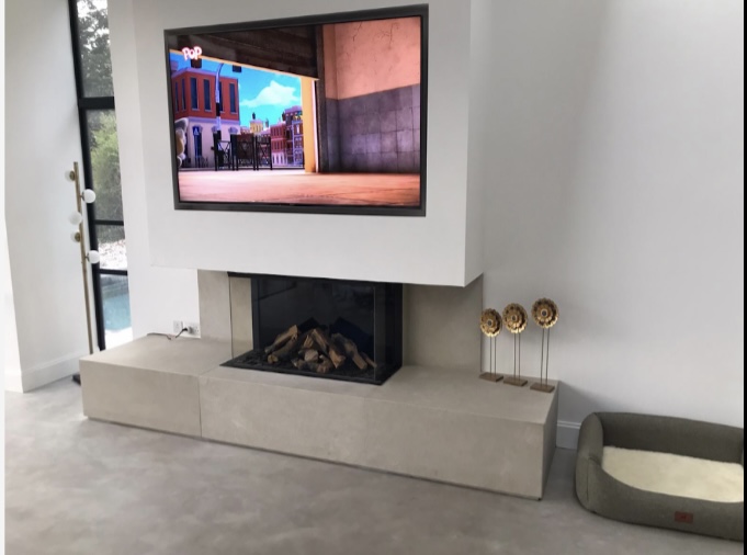 Contemporary Media Wall Gas Fire Installation Buckinghamshire media