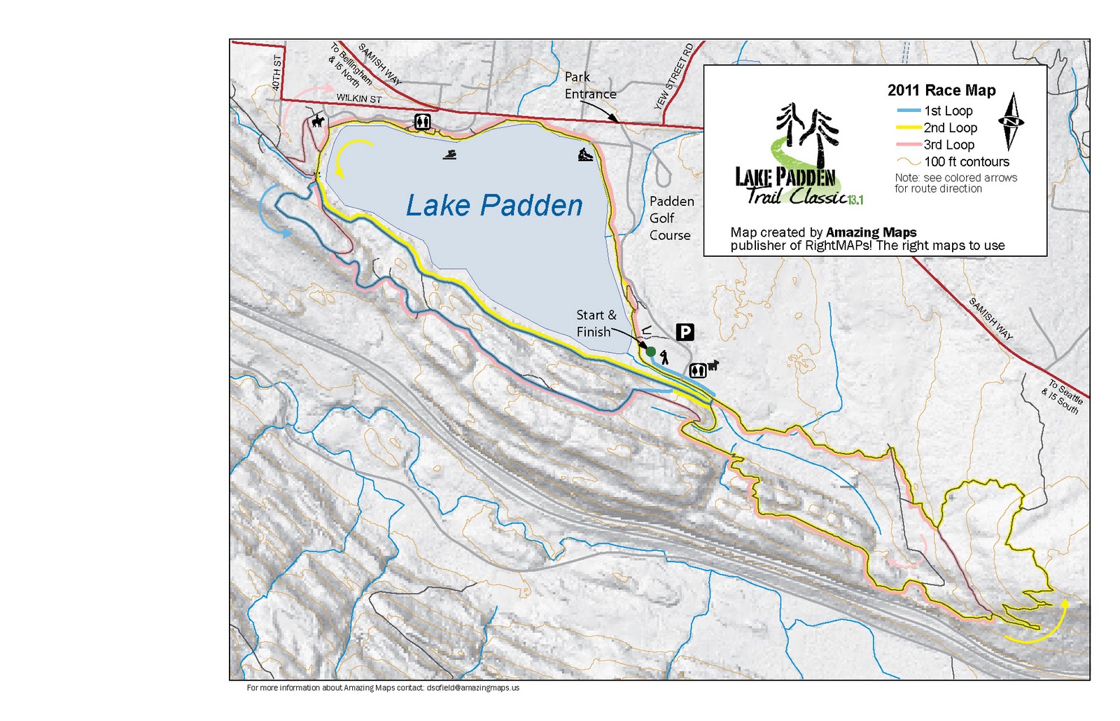 Quick Map for the Anna Brulotte Memorial’s Lake Padden Classic
