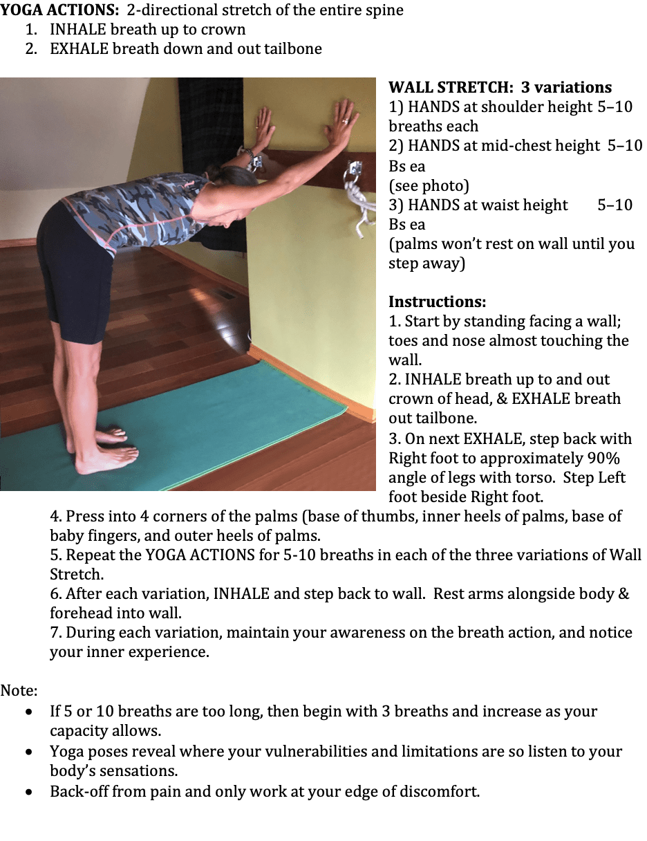 3Minute Standing Sequence 1 WALL STRETCH Right to Joy