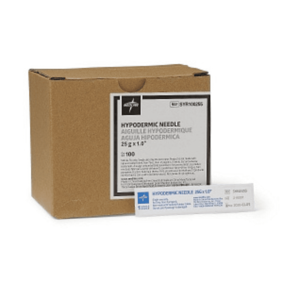 Medline Standard Hypodermic Needles, 25g x 1" RWM