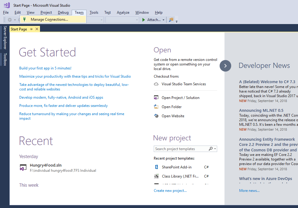 TFS Connection from Visual Studio Rijwan & Satya's Blog
