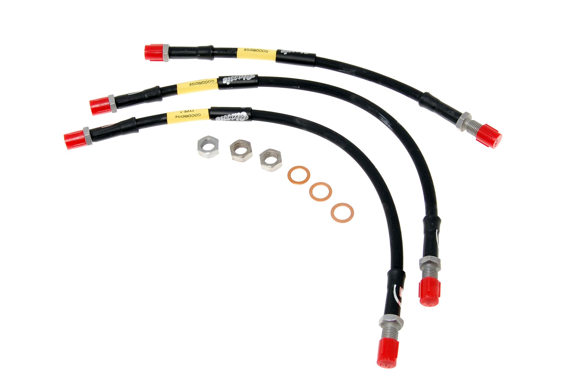 Goodridge Classic Braided Brake Hose Kit of 3 MGB SMG06003PVB