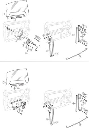 Triumph TR4-250 Door Glass & Window Regulators