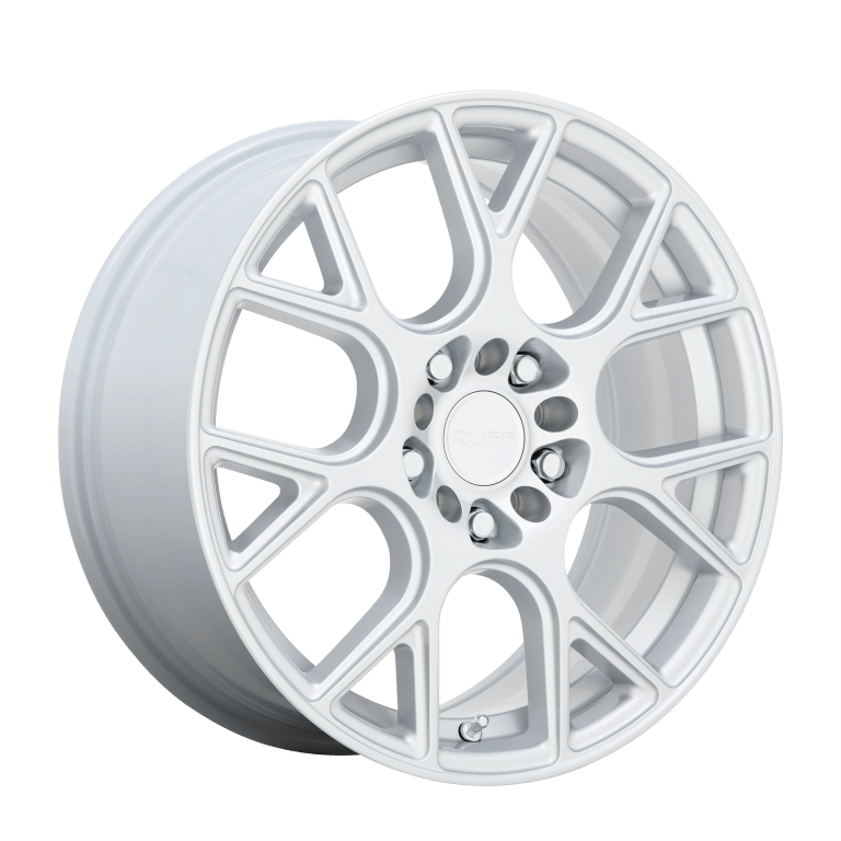 1880RDD385D20S76 18x8 5x112 38 Offset Ruff Rims DRIFT SILVER